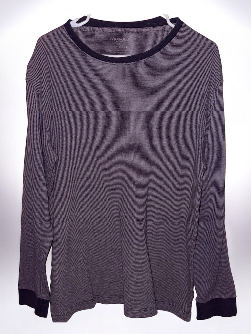 Wrangler Mens Gray Striped Long Sleeve Thermal Shirt Size Large
